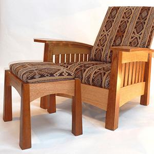 California West Bow Arm Chair & Footstool